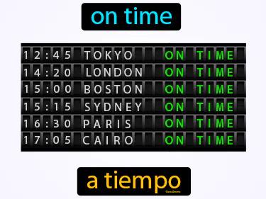 a tiempo Simple Definition