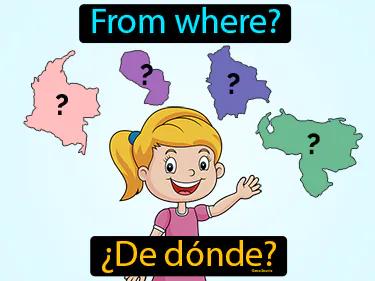 de donde Simple Definition