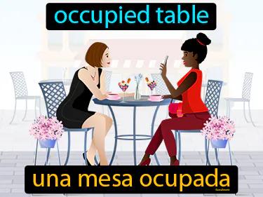 una mesa ocupada Simple Definition