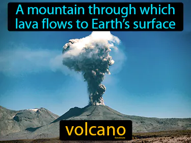 a mountain through which lava flows to Earth’s surface