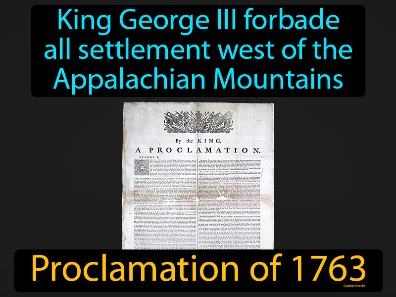 Proclamation Of 1763 Definition
