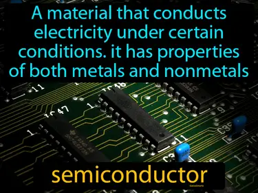 a material that conducts electricity under certain conditions, it has properties of both metals and nonmetals